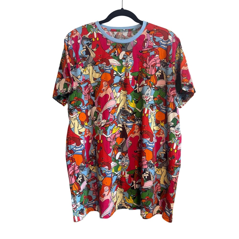 Cakeworthy Roger Rabbit All Over Print Graphic Tee Size 2X Unisex